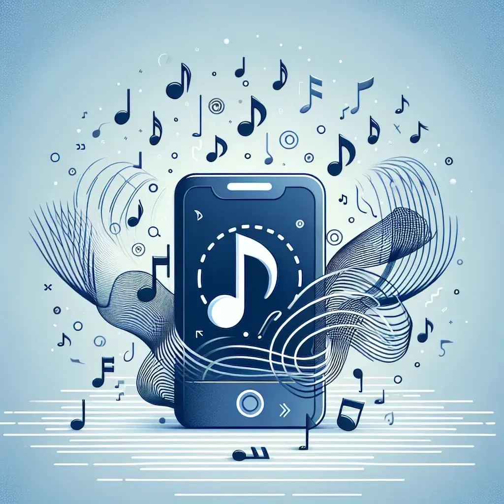 Alt text: "شخص يستخدم تطبيق واتساب لإضافة الموسيقى إلى حالته، مع واجهة التطبيق الظاهرة على الهاتف الذكي، مما يظهر كيفية مشاركة الموسيقى بشكل مبتكر في حالات واتساب."