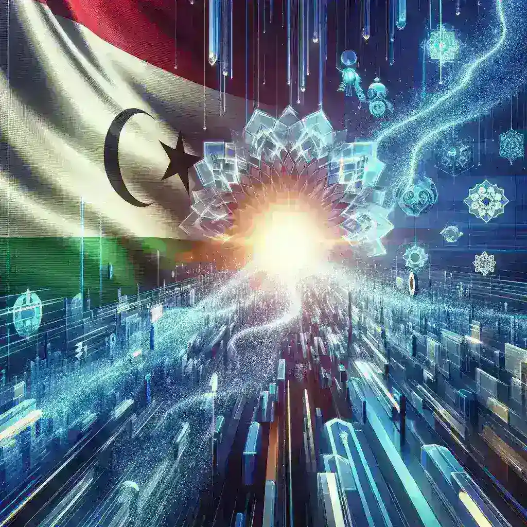 "صورة لشباب عرب متخصصين في تقنية الذكاء الاصطناعي التوليدي خلال جلسة عصف ذهني في شركة ناشئة، تعكس تنافس الشركات في مجال تطوير الابتكارات التكنولوجية في العالم العربي."