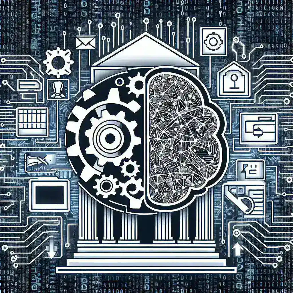 "رسم بياني يوضح كيفية تطبيقات الذكاء الاصطناعي في تحسين الخدمات المالية في الدول العربية، مع تسليط الضوء على الأمثلة الحديثة والابتكارات التقنية."